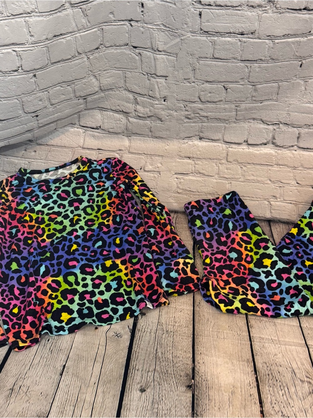 Little Snuggles Multi-Color Cheetah Pattern Bamboo Pajama Set